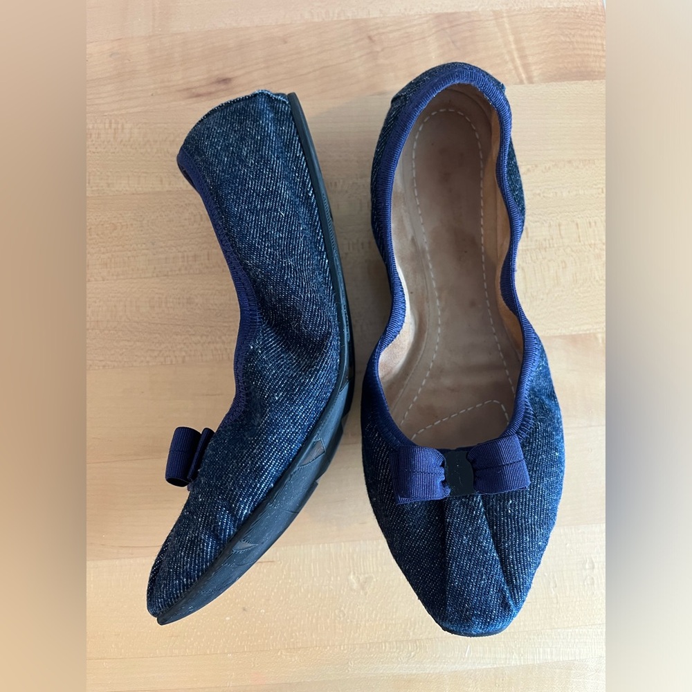 Salvatore Ferragamo denim flats